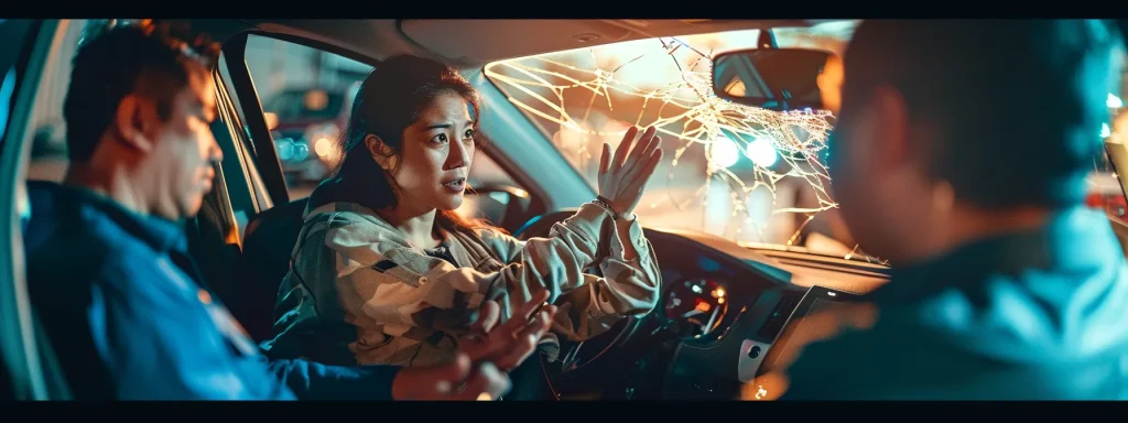 a tense mediation session between two drivers involved in a car accident, with a mediator helping them reach a resolution.