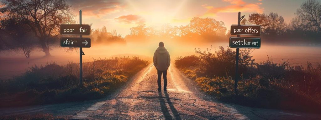 a determined individual stands confidently at a crossroads, facing a shadowy path labeled