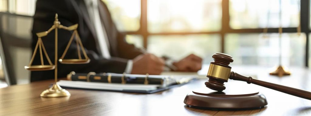 a determined injured worker sits at a sleek conference table, engaging in a crucial discussion with a professional attorney amidst an elegant office backdrop, illuminated by soft natural light filtering through large windows, symbolizing clarity and informed decision-making in the legal process.