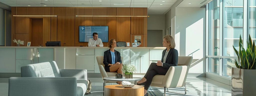 a focused and confident workers' compensation attorney discusses settlement strategies with a client in a well-lit, modern office, highlighting the importance of legal guidance in navigating complex insurance negotiations.