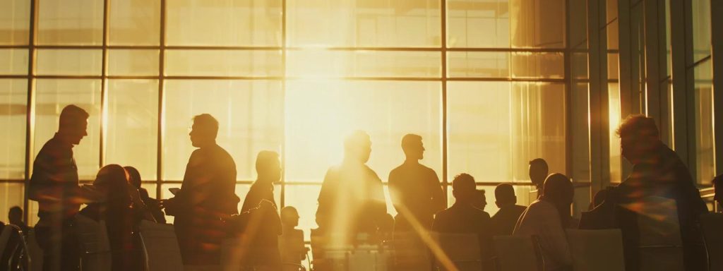 a focused group of diverse individuals engaged in a collaborative discussion in a sunlit office, symbolizing the support and resources available to workers navigating the complexities of the compensation process.