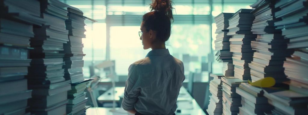 a focused, insightful image of a confident worker standing in a well-lit office, surrounded by legal documents and safety gear, symbolizing the journey of understanding workers' rights and the eligibility requirements for claiming workplace injuries.