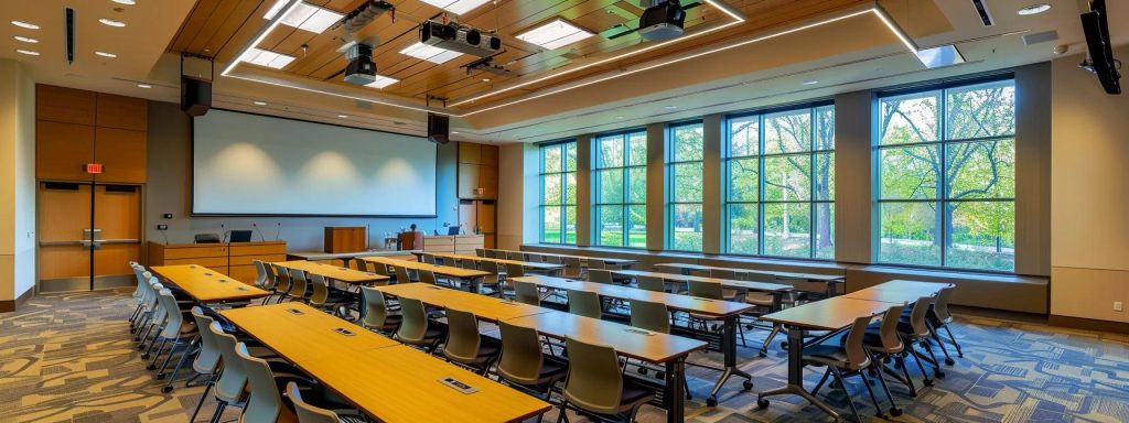 a focused perspective on a vibrant conference room where a diverse group of professionals engage in an animated discussion, symbolizing clarity and collaboration in navigating workers' compensation fee structures.