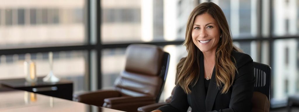 a powerful image of a determined long beach injury attorney confidently negotiating across a sleek conference table, with focused expressions and dynamic body language reflecting the high-stakes atmosphere of a pivotal legal discussion.