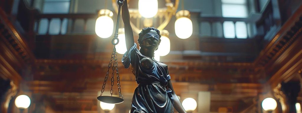 a professional attorney confidently presents a compelling case in a well-lit courtroom, highlighting the essential role of legal representation in securing justice for injured workers.