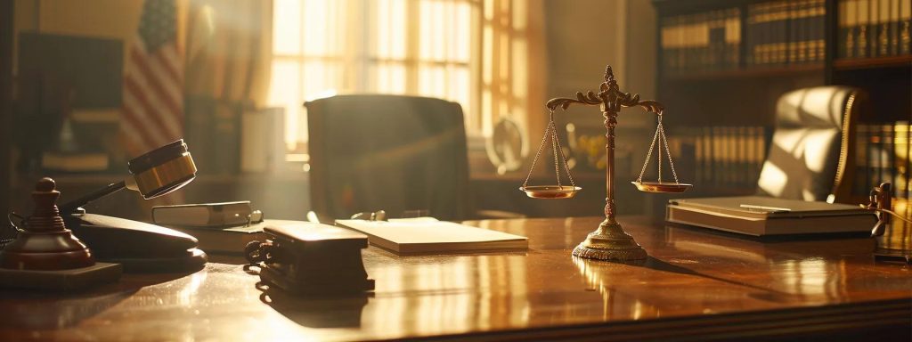 a professional attorney confidently discusses legal strategies with a thoughtful client in a sunlit office, symbolizing transparent communication and trust in workers' compensation representation.