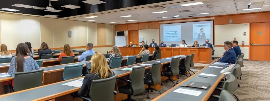 a vibrant courtroom scene captures a confident workers' compensation attorney passionately presenting compelling client testimonials, showcasing the profound impact of legal advocacy in long beach.