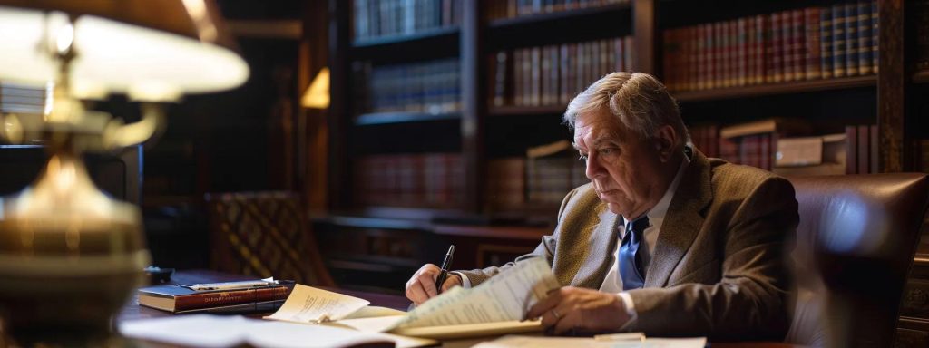 a determined individual sits at a conference table, engaging in an intense discussion with a qualified lawyer, surrounded by documents symbolizing the complexities of settlement negotiations.