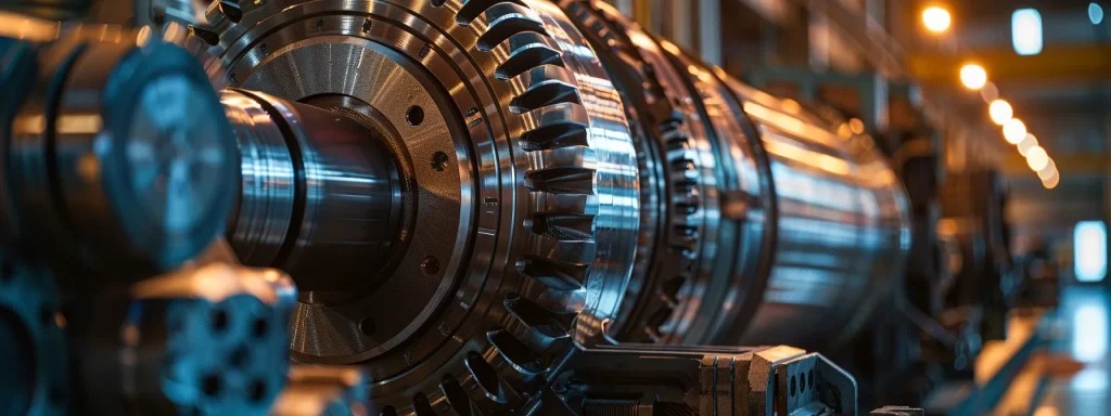 a close-up of a complex industrial machine in a well-lit workshop, showcasing the intricate details and emphasizing its robust build, serves as a backdrop for an informative overlay discussing insurance underwriting criteria for machinery claims.