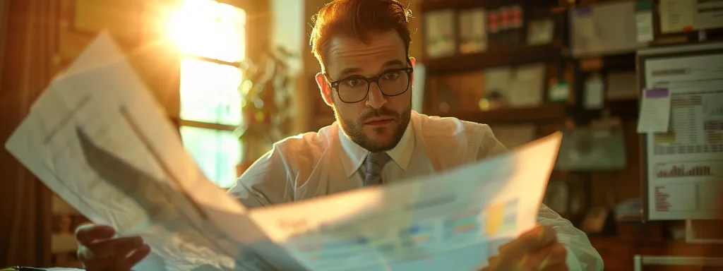 a determined insurance adjuster meticulously examines comprehensive damage reports in a well-lit office, surrounded by charts and documentation, capturing the critical process of evaluating settlement offers for personal injury claims.