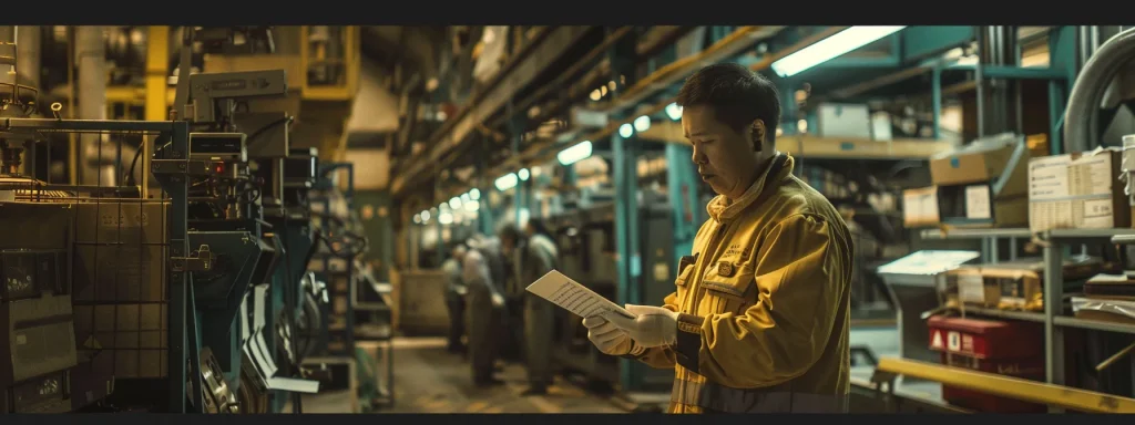 a determined worker stands in a bustling factory setting, confidently engaging with a supervisor while holding a detailed incident report, surrounded by machinery that symbolizes the importance of safety and accountability in workplace injuries.