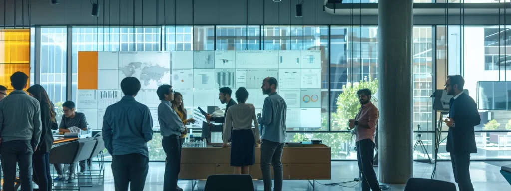 a dynamic workplace scene illuminated by soft, natural light, showcasing a diverse group of employees engaged in an open discussion, surrounded by visual data displays that highlight incident patterns and successful reporting initiatives, embodying a culture of safety and collaboration.
