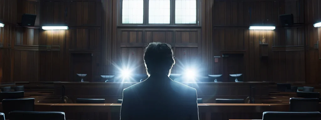 a powerful courtroom scene captures a determined attorney presenting compelling evidence in a pivotal car crash litigation case, illuminated by focused spotlights that highlight the gravity of justice being sought for victims in the san francisco bay area.