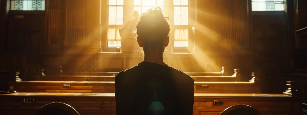 a powerful courtroom scene captures the emotional strength of a determined victim standing resolutely before a judge, symbolizing the journey from tragedy to justice following a dui accident.