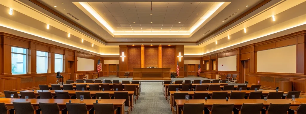 a powerful courtroom scene captures an intense moment as a determined attorney presents compelling evidence against a distracted driver, illuminated by dramatic lighting that highlights the stakes of justice.