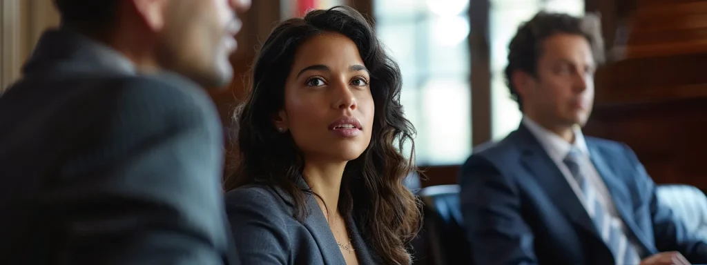 a powerful courtroom scene captures the intense focus of a legal team presenting compelling evidence and expert testimonies, illustrating the critical elements that drive successful outcomes in car crash litigation.