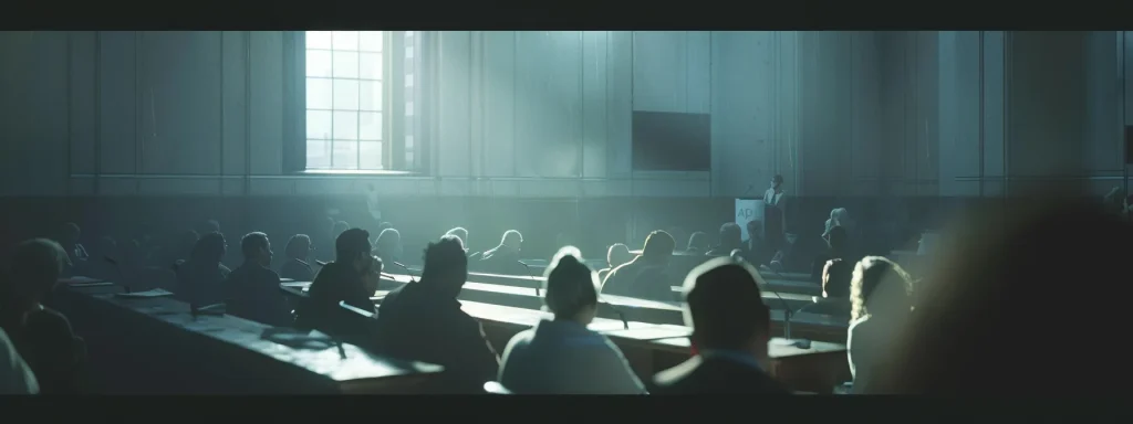 a dramatic courtroom scene captures a tense moment during a high-profile car crash trial, with a focused judge, engaged jurors, and a backdrop of legal documents illuminating the complexities of justice and compensation.