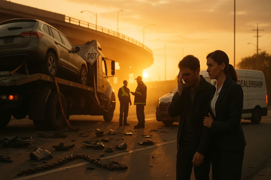 Vehicle Delivery Crash Who’s Liable — What to Do After a Dealership, Flatbed, or Driver Delivery Service Accident